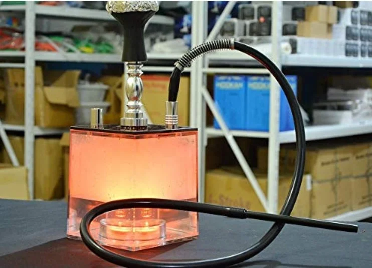 Clear LED Shisha Hookah One Hose Big Smoke Acrylic Hookah Set