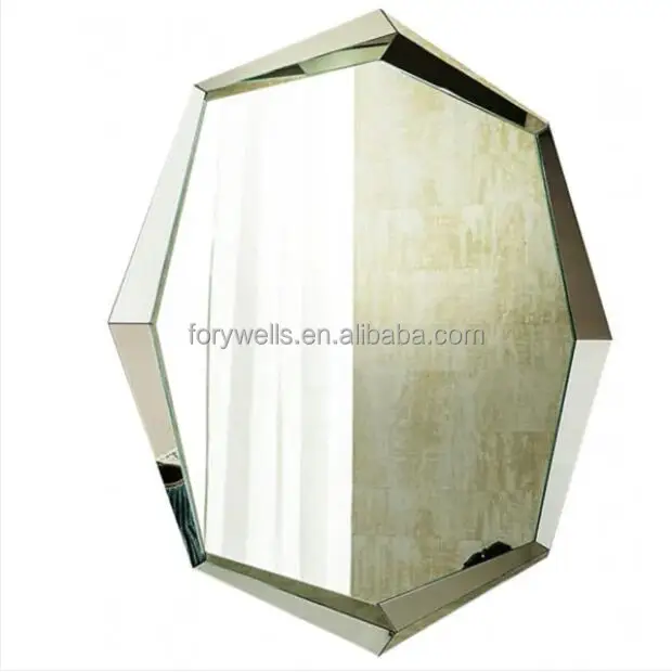 Octagon Diamond Shape 3D Venetian Beveled Mirrors Beautiful Hallway MDF Wall Mounted Frameless Home Decorative Furniture Mirror