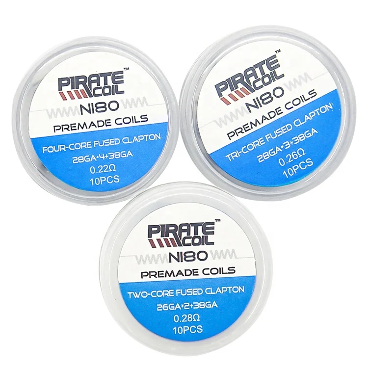 E cigarette coils 38g ni80 wire two core fused clapton 26G*2+38G prebuilt vape coils