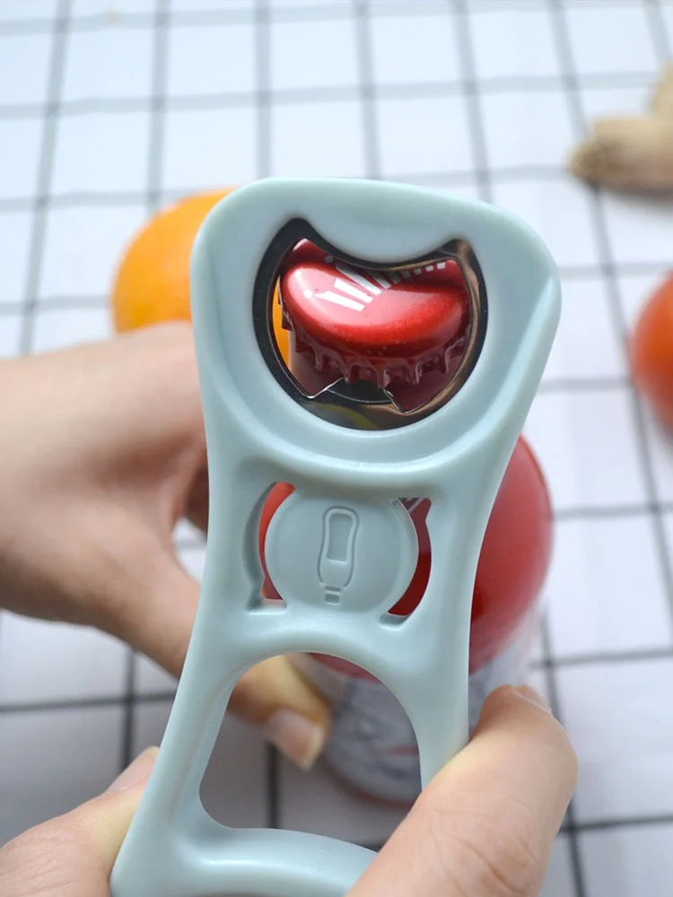 Portable custom manual blue multifunctional 4 in 1 vegetable fruit peeling opener stainless steel kitchen gadgets