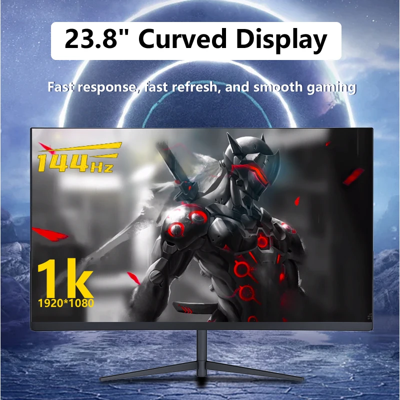High Quality Display 23.8 24 inch Monitor Curved Screen IPS Panel 1K LCD Monitor 1920*1080 60Hz Gaming Monitor for Office