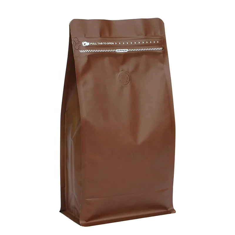 Кофейные пакеты на заказ с клапаном и молнией