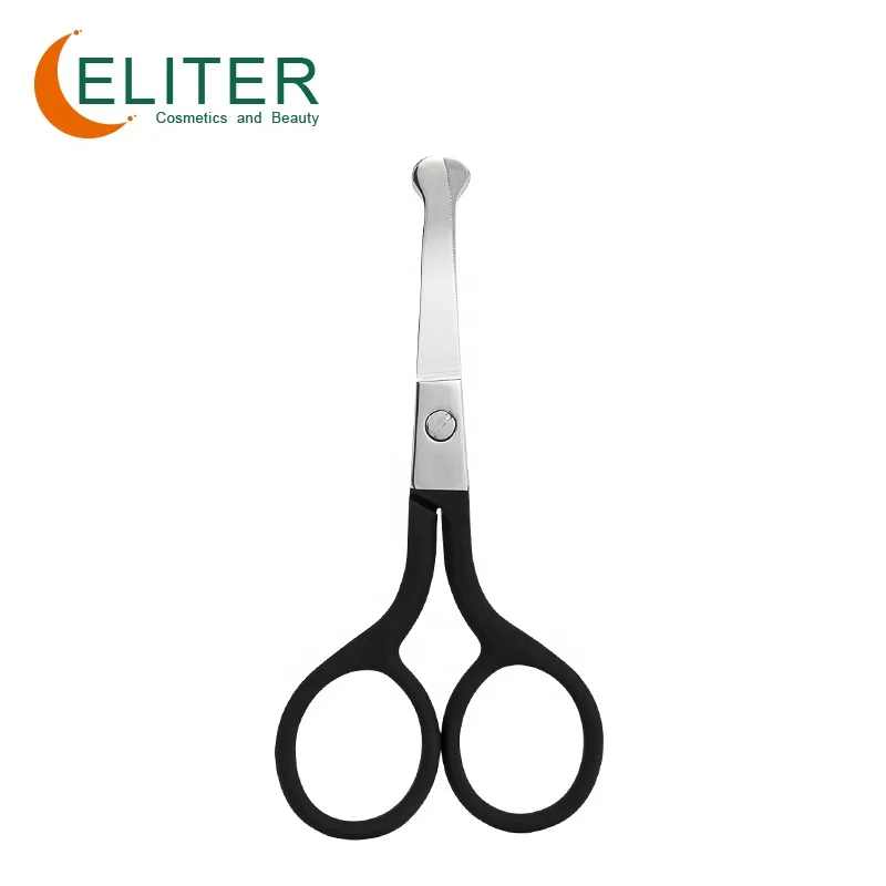 Eliter Wholesale Black Rubberized Soft Touch Manicure Scissors Black Russian Cuticle Scissors Top Selling Nail Art Scissors