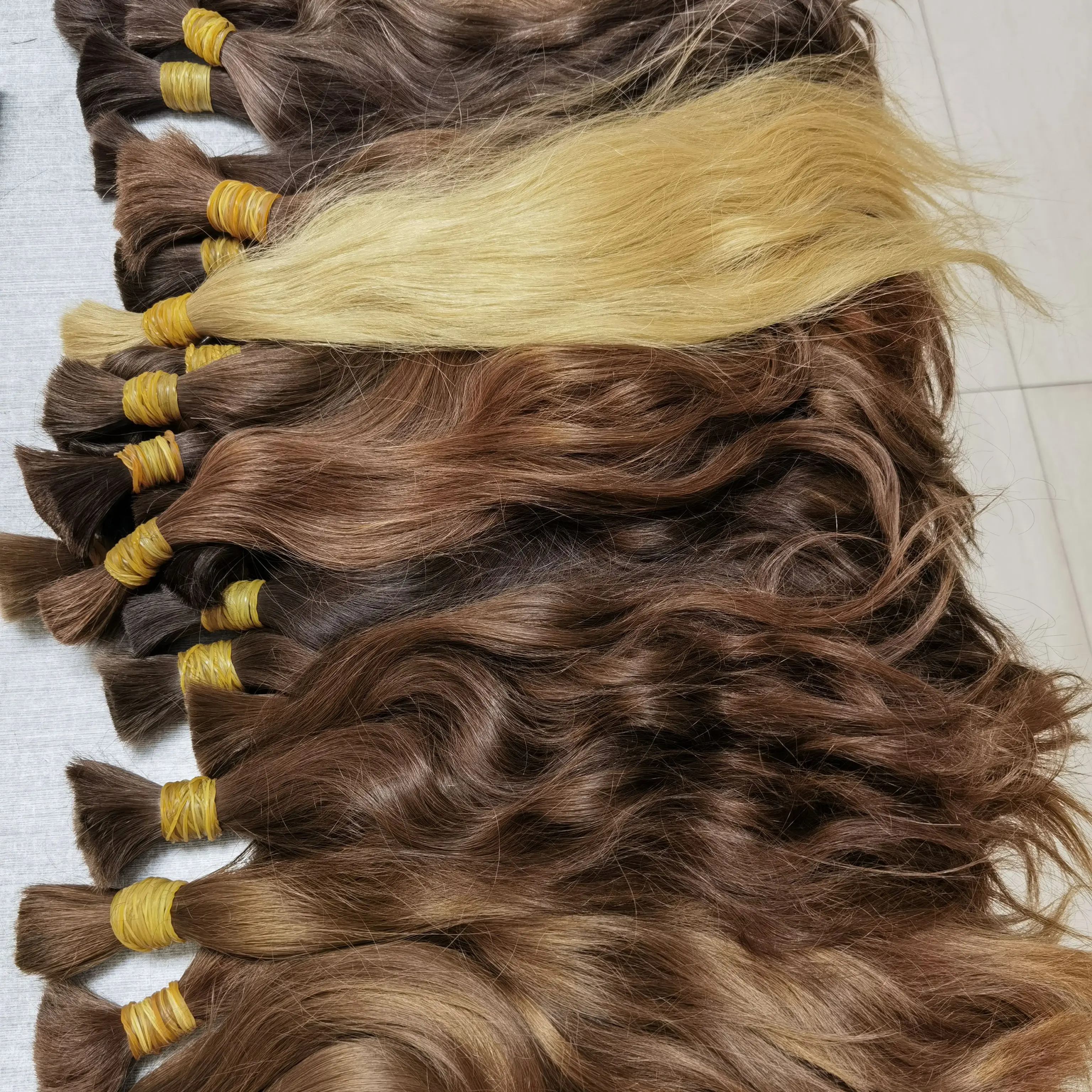 100% unprocessed european russian virgin remy human hair extension/bulk