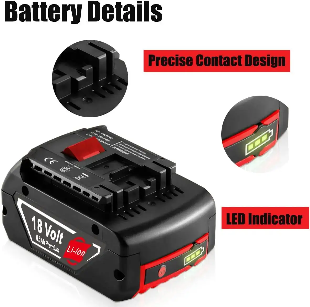 18V 5.0Ah replacement Battery Compatible With Bosch 18V tool battery BAT610 BAT611 BAT619 BAT620 BAT610G tool battery