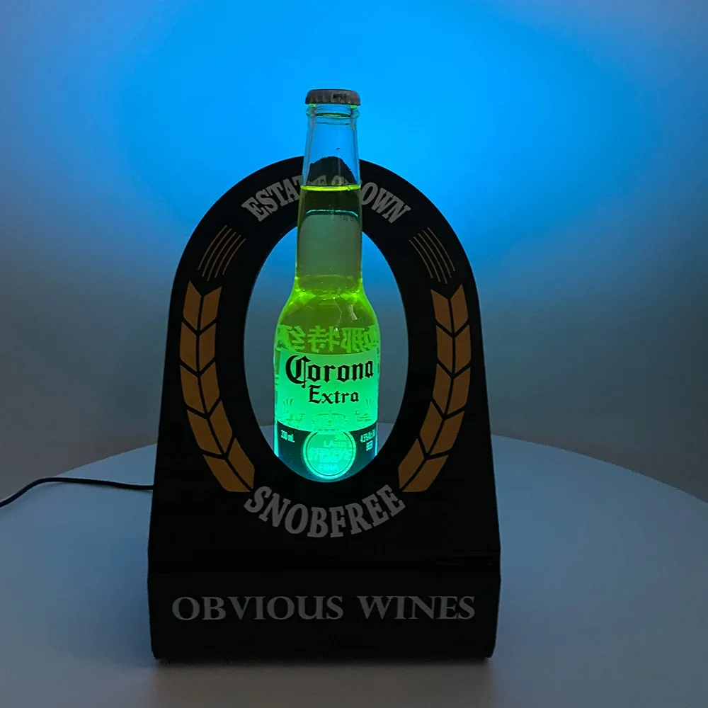 Luxury Design Led Lighted Acrylic Liquor Beer Wine Bottle Exhibition Display Stand Holder Rack Liquor Display for Retail Store