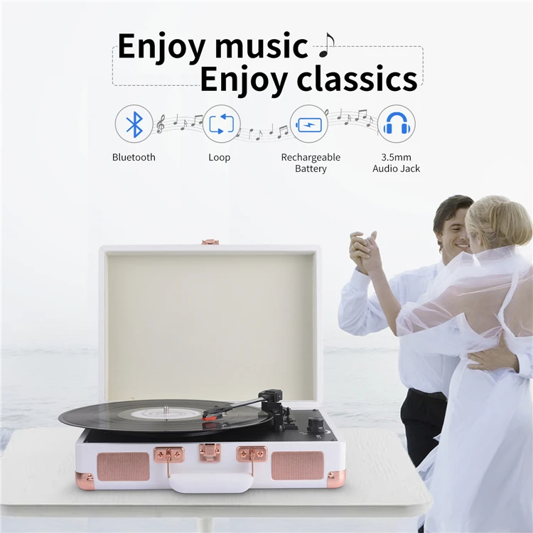 Best price stereo sound music system usb encoding record turntable and cassette player with speakers