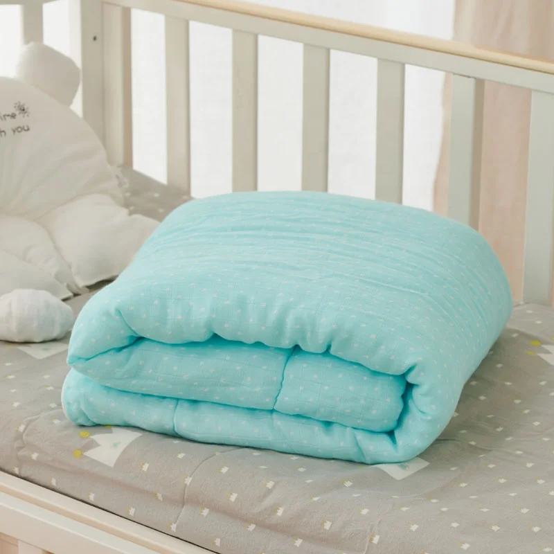 Cartoon pattern unicorn nursing quilt bed 100% organic cotton new born baby girl crib bedding quilts wholesale