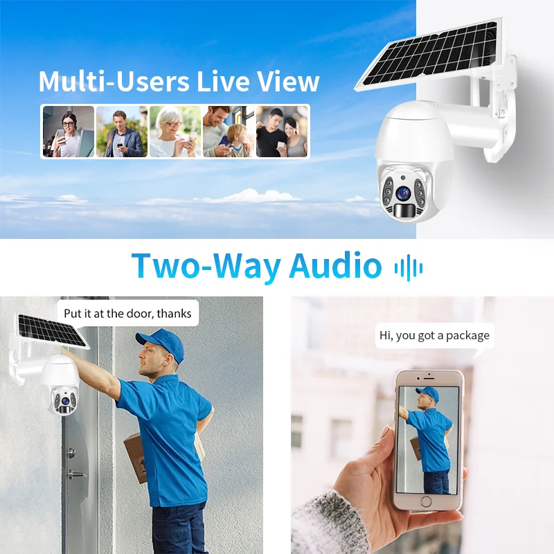 New product 4G HD solar power IP security camera, wifi solar camera with LED lighting