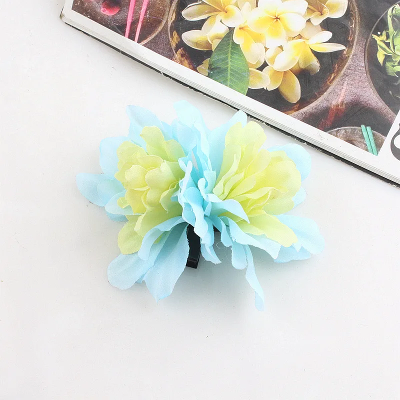 MIO 3D artificial flower hair clips handmade big flowers hairpins for women girls beach wedding headdressing sweet style