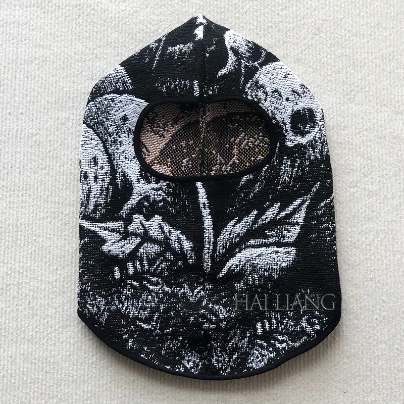 Жаккардовый гобелен на заказ, желтая Балаклава, закрывающая все лицо, вязаная Балаклава с одним отверстием, дешевая Балаклава, персонализированная хлопковая шапка