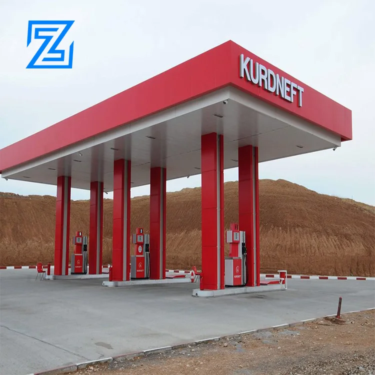 Best price steel structure space frame gas filling station gas station equipment for sale