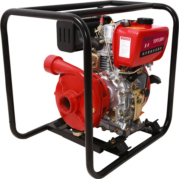 4 inch cast iron high pressure hand-start diesel water pump 1 cylinder diesel engine fire fighting pump