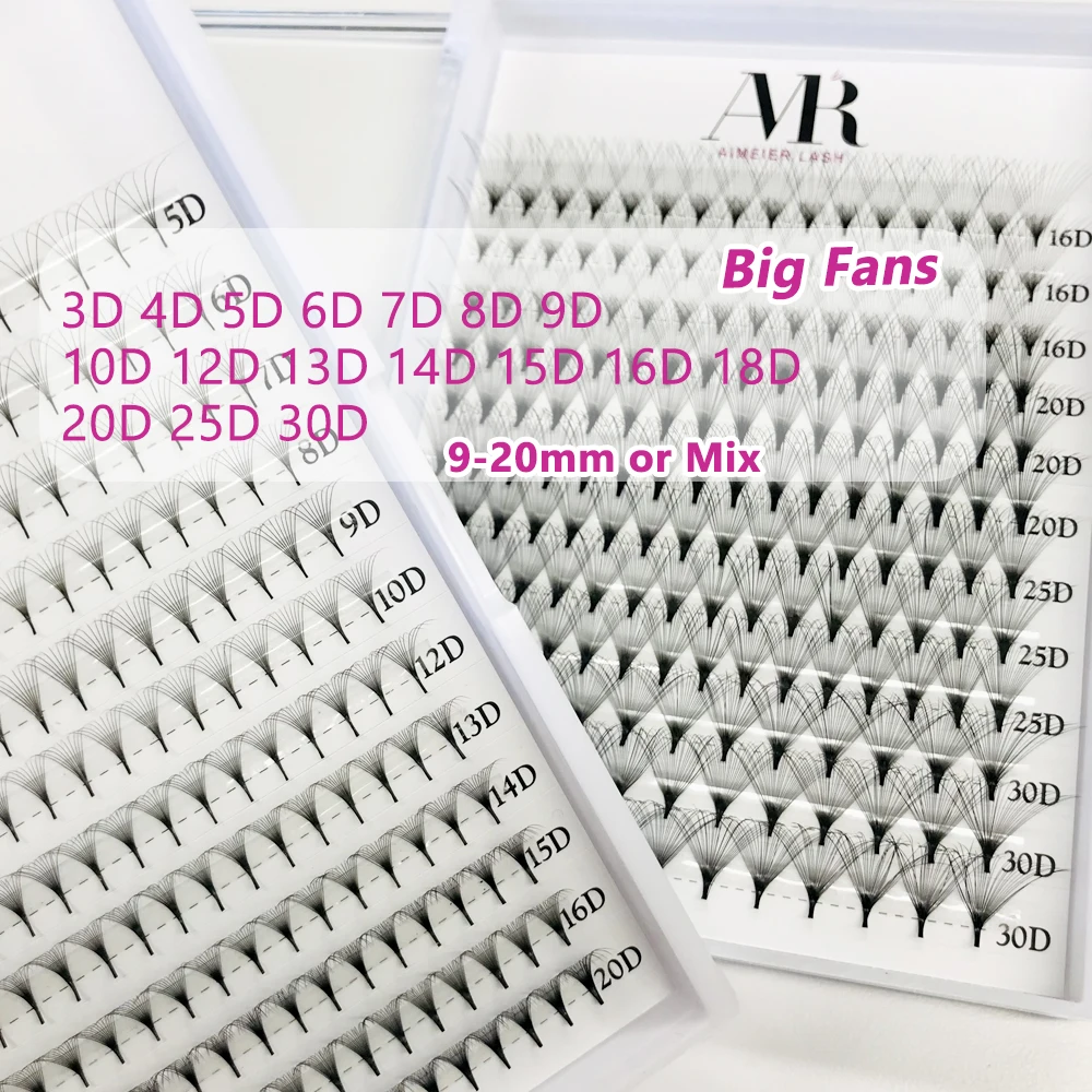 XL Premade Volume Fans Long Stem Ultra Speed Promade Mega Volume Fans And Narrow Premade Fans Eyelash Extensions
