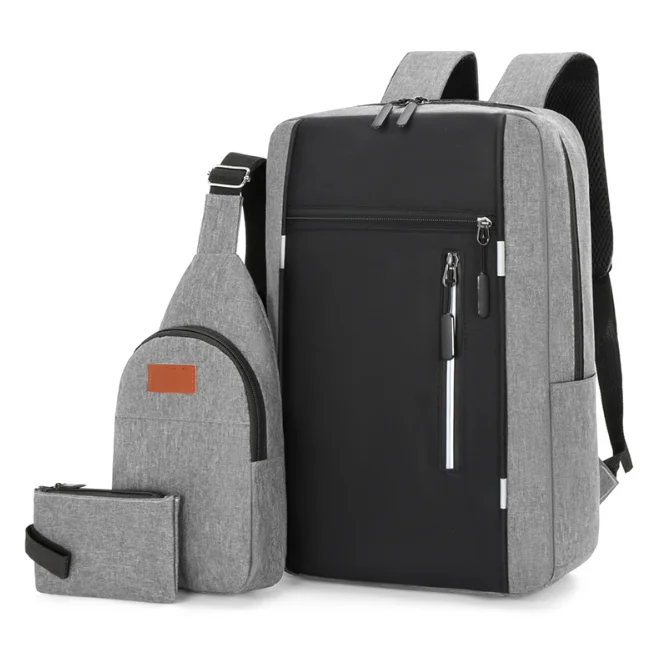 2023 design cheap price good quality laptop backpacks for men waist bag 3Pcs/Set men backpack bag