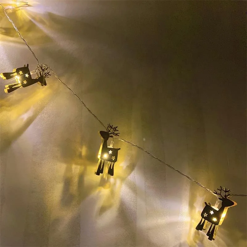 Top Sale  holiday lighting Battery Operated  1m 2 m 3 m 10  20 LED  Metal Deer   Fairy  String Lights for home room Decor