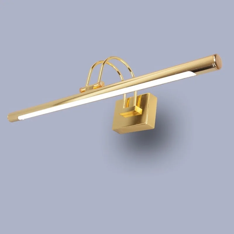 gold finished LED MIRROR HEADLIGHT WATERPROOF ROTATABLE IRON ART ACRYLIC BATHROOM WASHROOM INDOOR WALL LIGHT,