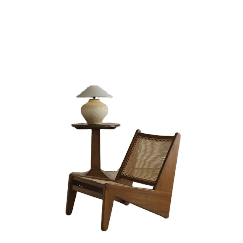 Modern living room pierre jeanneret le corbusier chair rattan solid wood kangaroo recliner relaxing chair leisure lounge chair