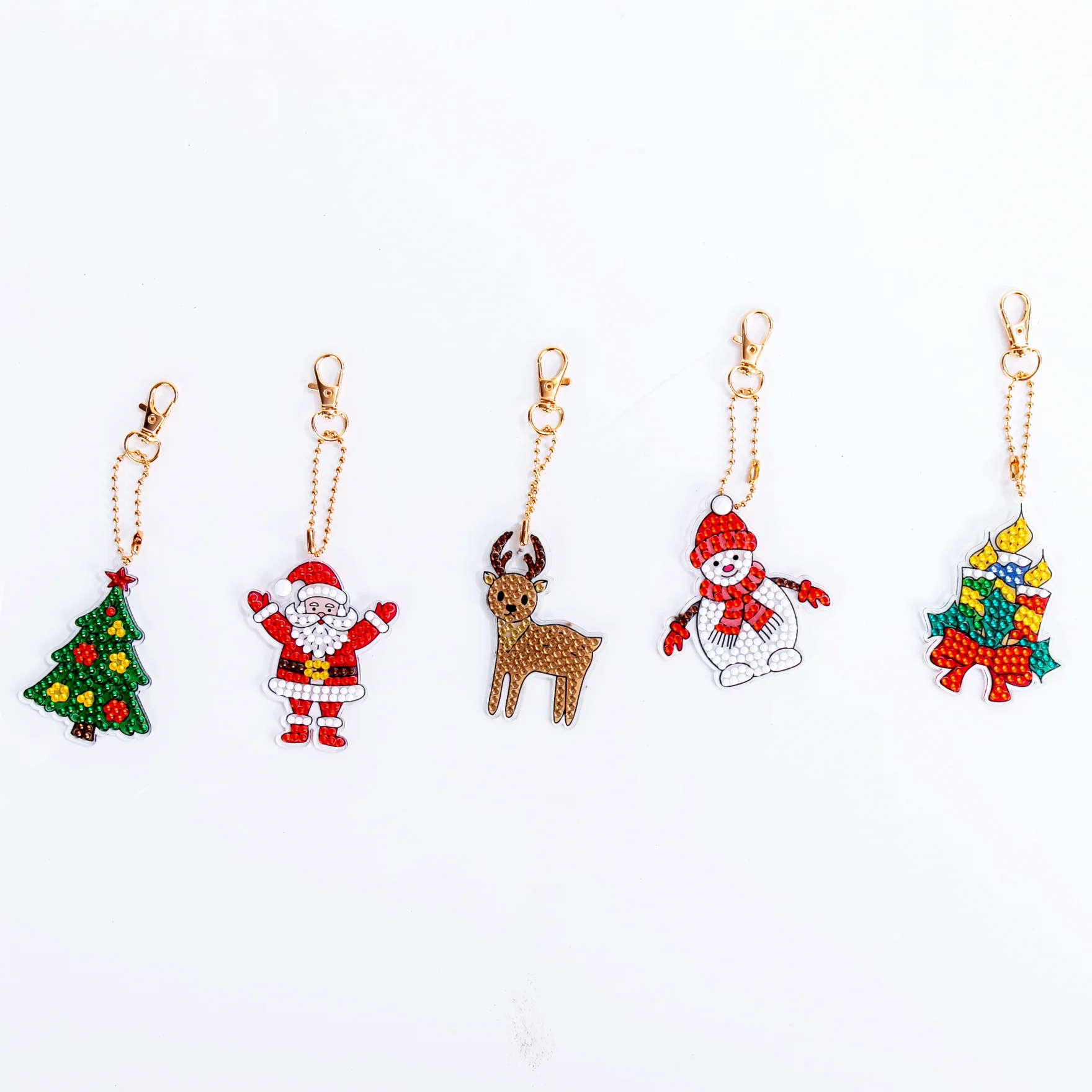 5D Diamond Painting Cartoon Animal Pattern DIY Keychain Diamond Key Pendants Mosaic Cute Bag Decoration Handmade Christmas Gift