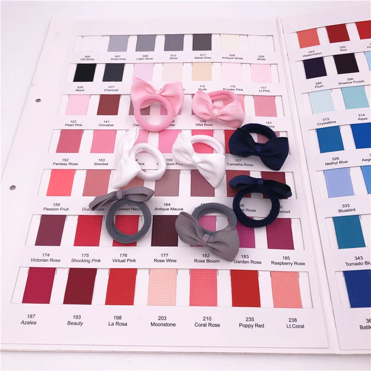 Baby Girls Mini bow WITH nylon Elastic Loop Ponytail Holder hair bands bow bobble ties