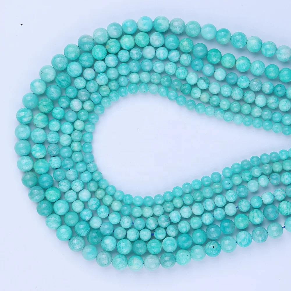 Wholesale Natural Mozambique Amazonite 6 8mm Beads for Jewelry Making Crystal Lapis Amber Moonstone Round Loose Gemstone Beads
