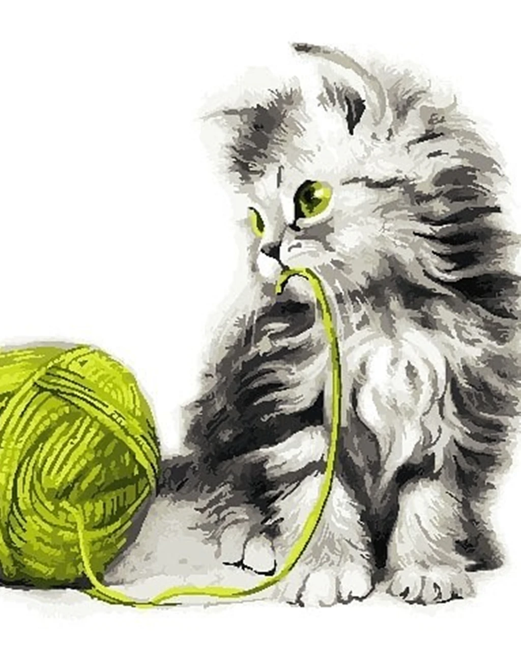 Cat plays ball of string Painting By Number on Canvas DIY  Drawing With  home  decor for sale 40cm*50cm