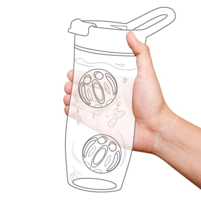 Everich Plastic shaker bottle protein shake Bottles high transparent Tritan customizable plastic tumbler