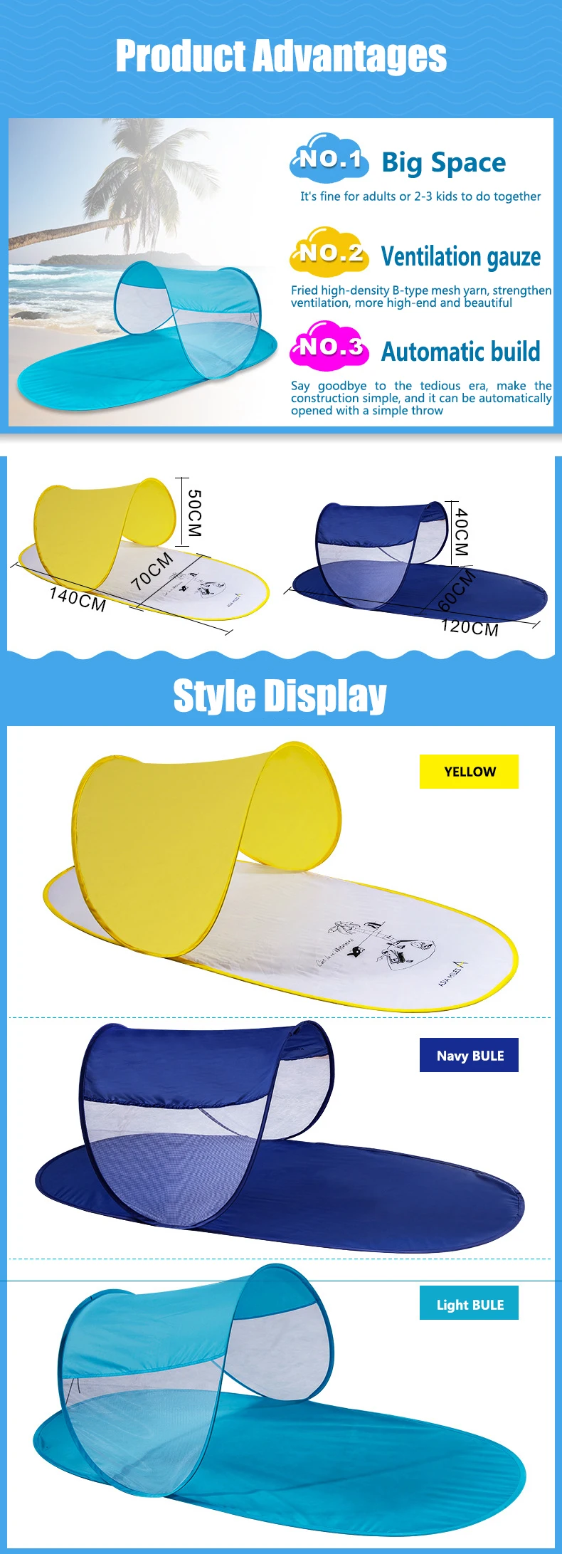 Sun Uv Protection Folding Portable Beach Tent Sun Shelter Children Swimming Pool Baby Pop Up Beach Tent