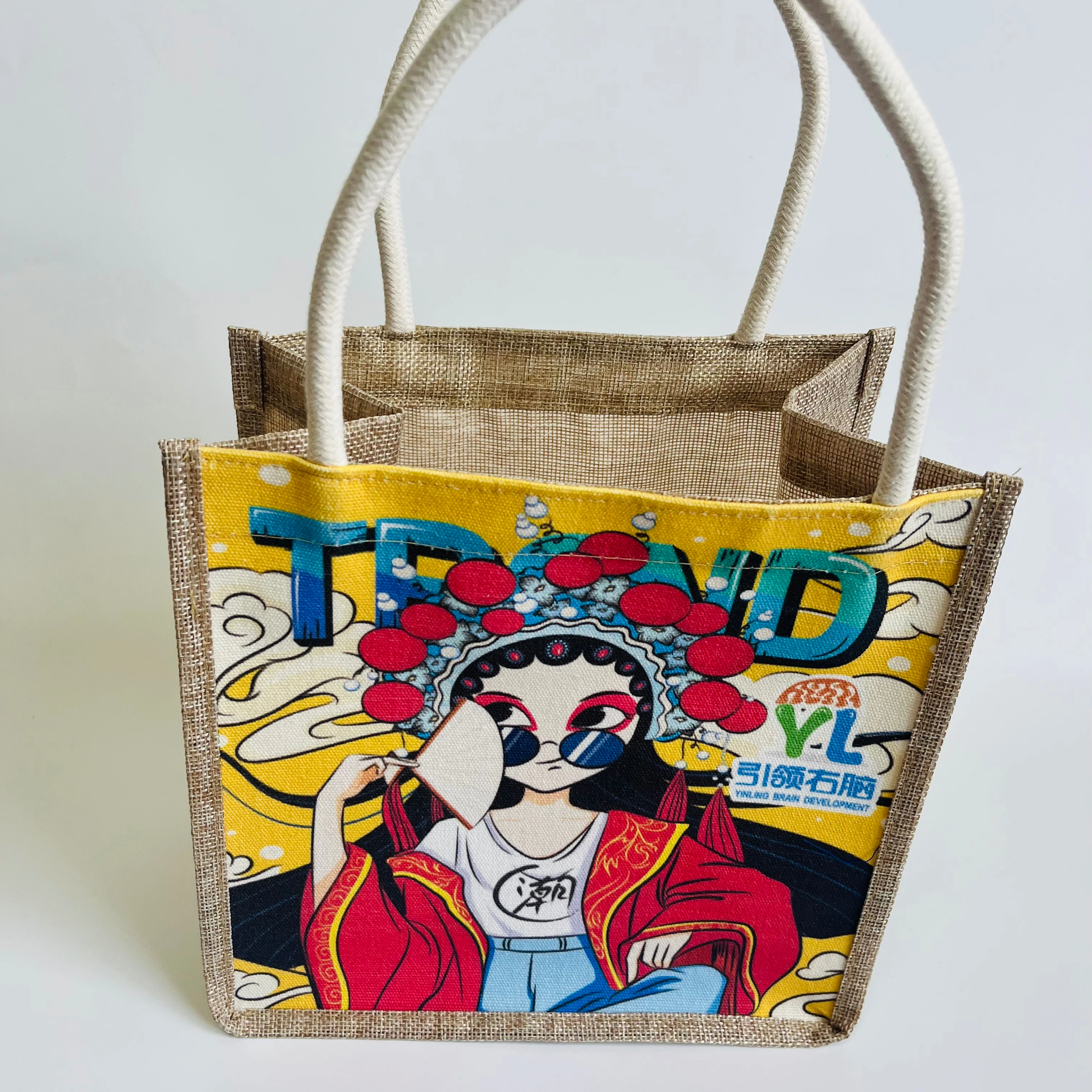 Сверхпрочная Складная Сумка-тоут, многоразовая складная сумка из полиэстера 190T для продуктов, сумка для покупок, Мультяшные подарки, картина на заказ