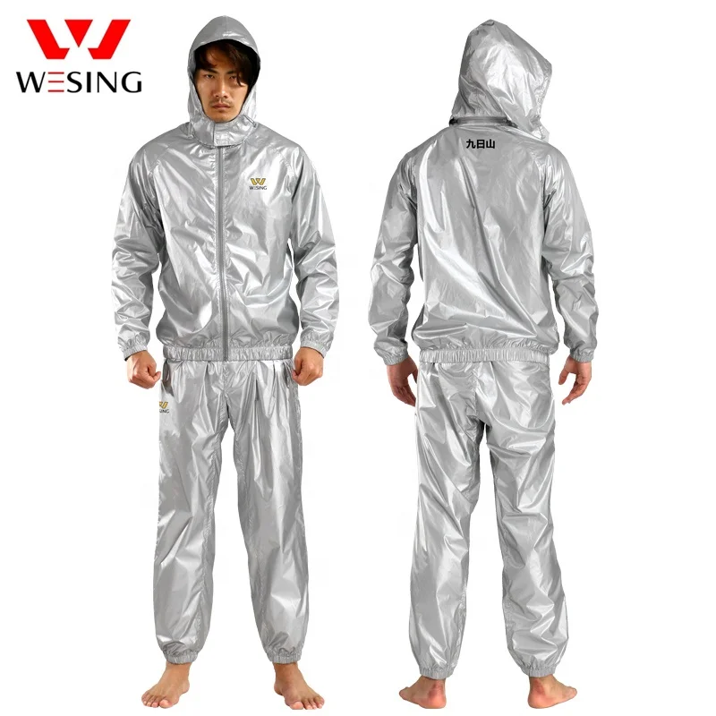 Wesing 2 Piece Custom Sauna Suit Boxing Gym Exercise Mens Fitness Sweat Sauna Suit