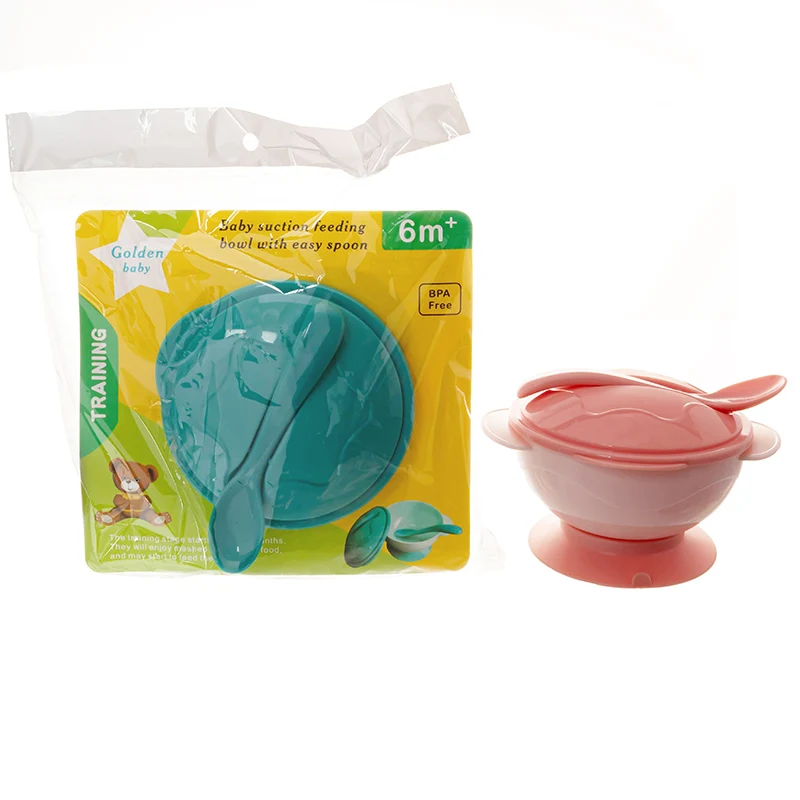 Customization Logo BPA Free PP Baby Silicon Suction Bowl Suction Baby Dinner Bowl Feeding with Spoon