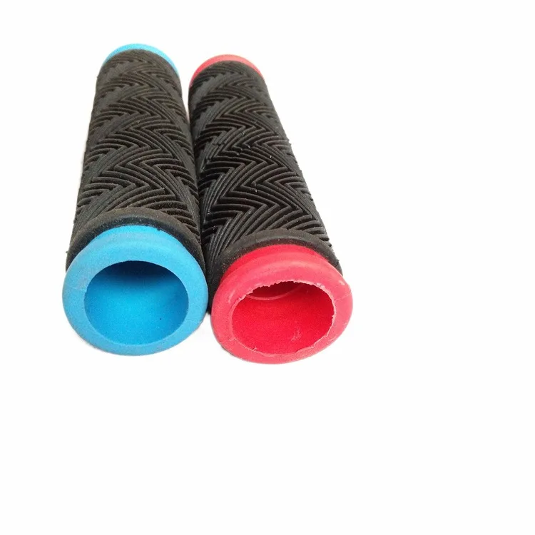 Two-Color Bicycle Handlebar Grips Mountain Bike Rubber & Watergrain Folding Road Bike Strollers Dead Flying Bikes