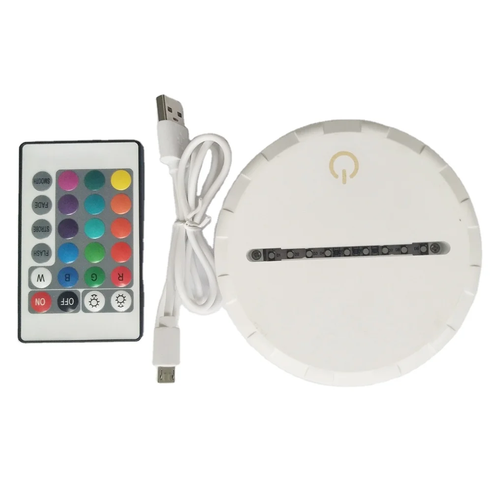 3d night light lamp base for acrylic rechargeable led base light for acrylic with remote