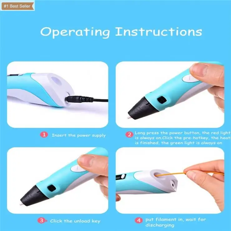 3D Printing Pen With Abs Pla Filament Creative Toy Gift  Screen Diy 3D Printer Pen Drawing For Kids Christmas Birthday 3D Pen