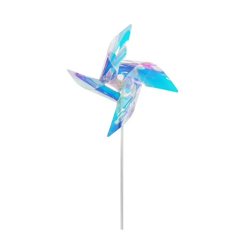 Переливающаяся пластиковая декоративная ветряная мельница для домашних животных разных размеров, легко монтируемая, для использования снаружи, переработанная, для сада, пугающая птица