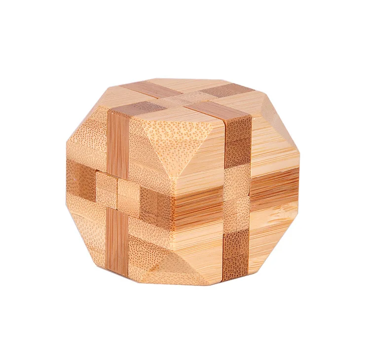 Advanced Quality Chinese Classic IQ Test 3D Bamboo Puzzle for Kid Adults