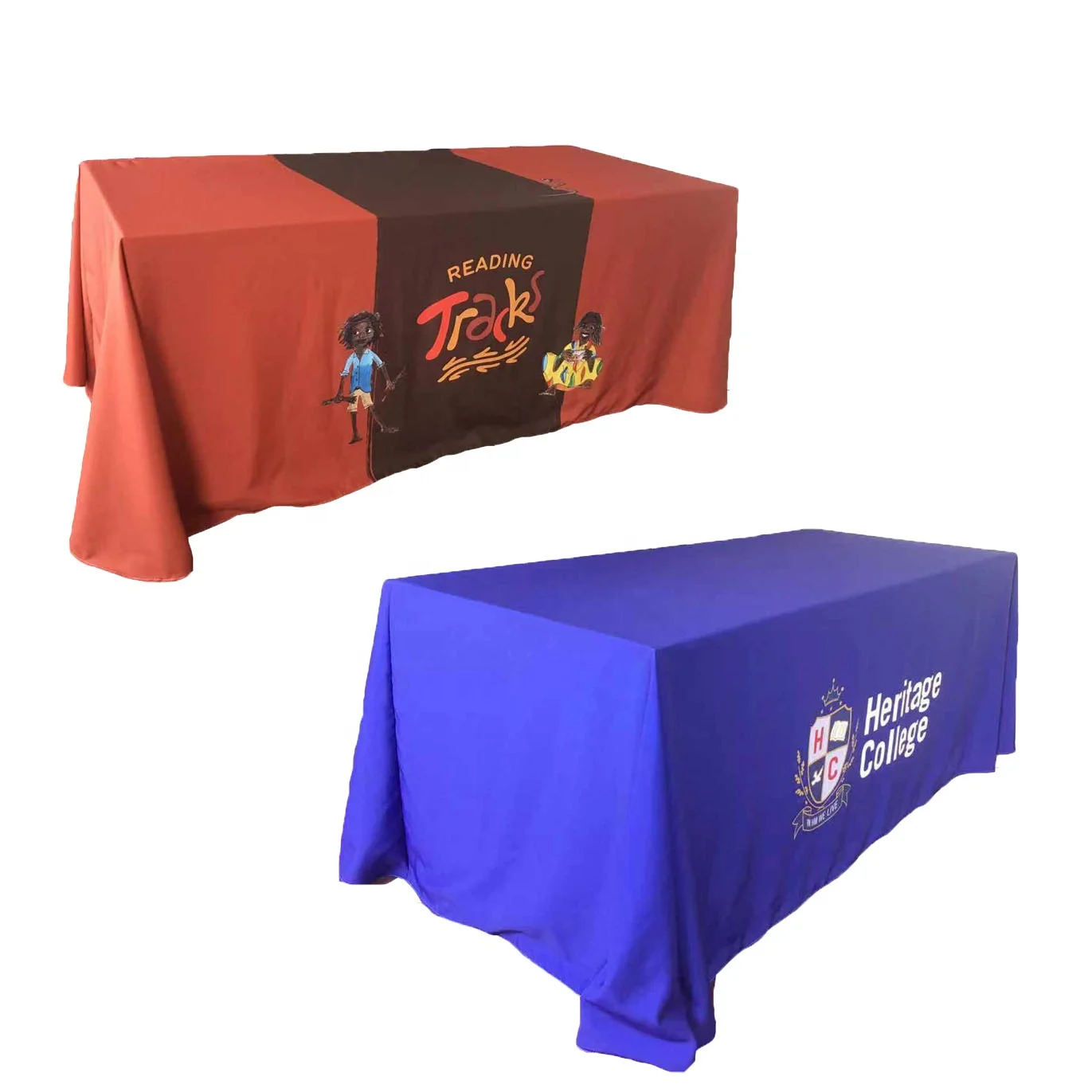 2024 Sublimation Printed Display Table Cloth Trade Show Stretchable Table Cover Fitted Table Throw
