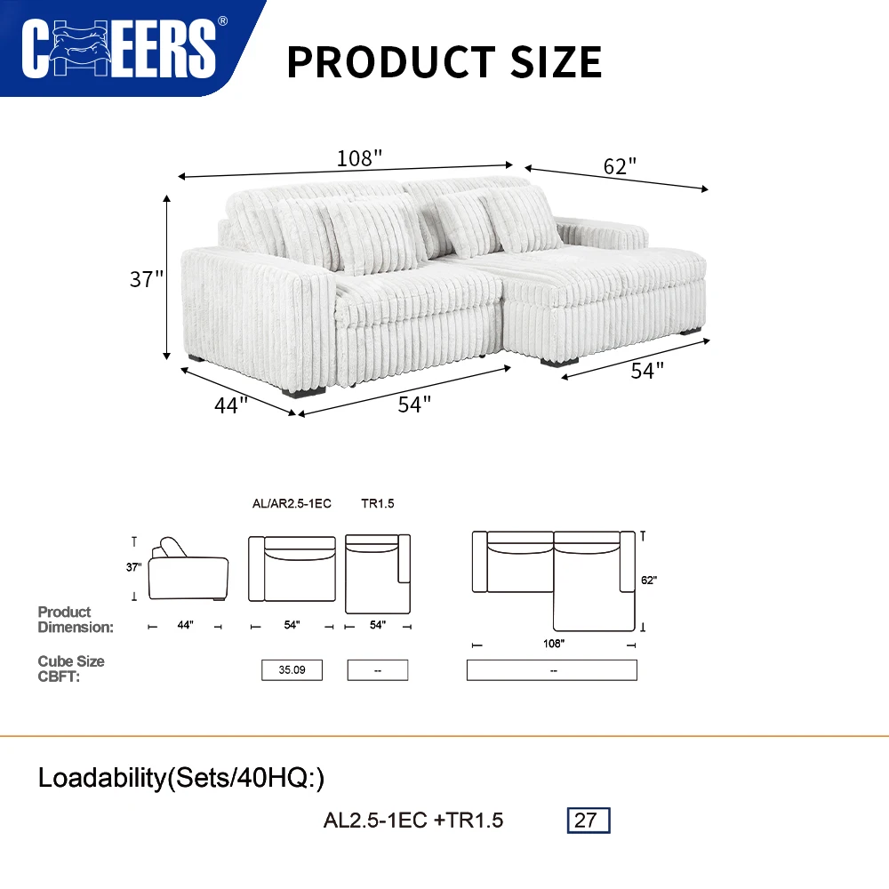 Manwah Cheers New Design Fabric Bed Sofa Set for Living Room Home Hotel and Office Furniture 2 Seater Armrest Electric Sofa Bed
