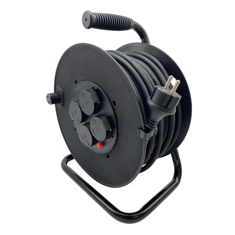 30m european 4way outdoor ip44 extension cable drum reel cord