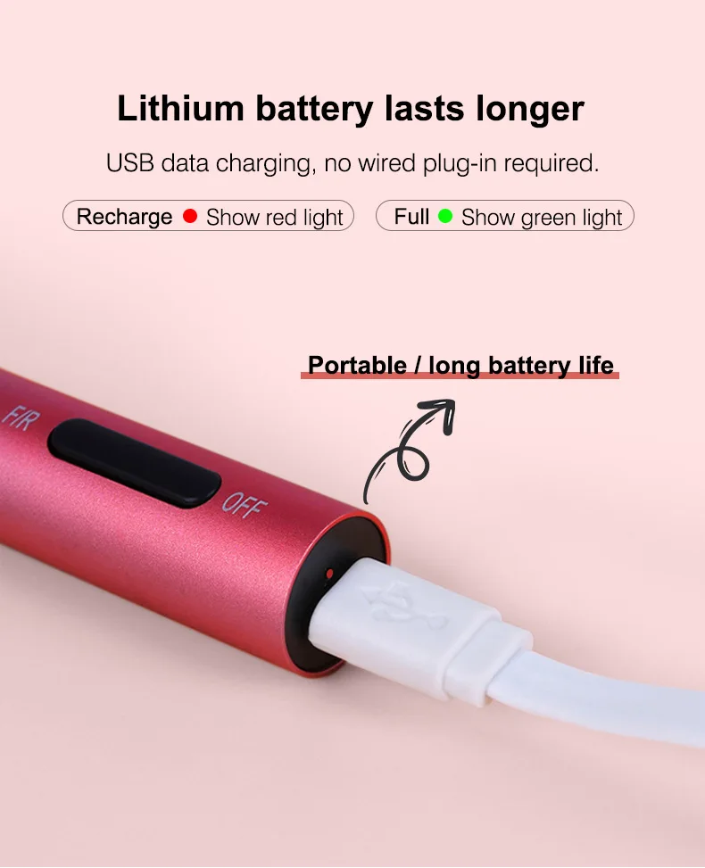 Portable Mini Manicure Machine Nail Drills Handpiece Pen rechargeable nail equipments  low heat pen shape for personal use