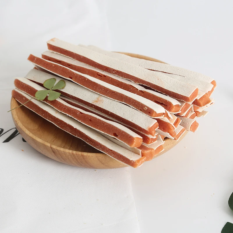 Healthy chicken sandwich stick oem dry chewy pet food factory fish and chicken meat wholesale dog treats dog snacks importer