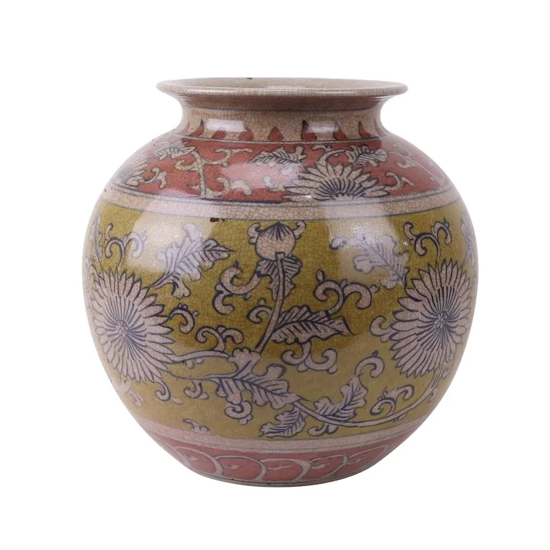 RZTL16-A Jingdezhen антикварные фарфоровые горшки с цветочным узором ваза большим животом керамическая Цветочная ручной работы
