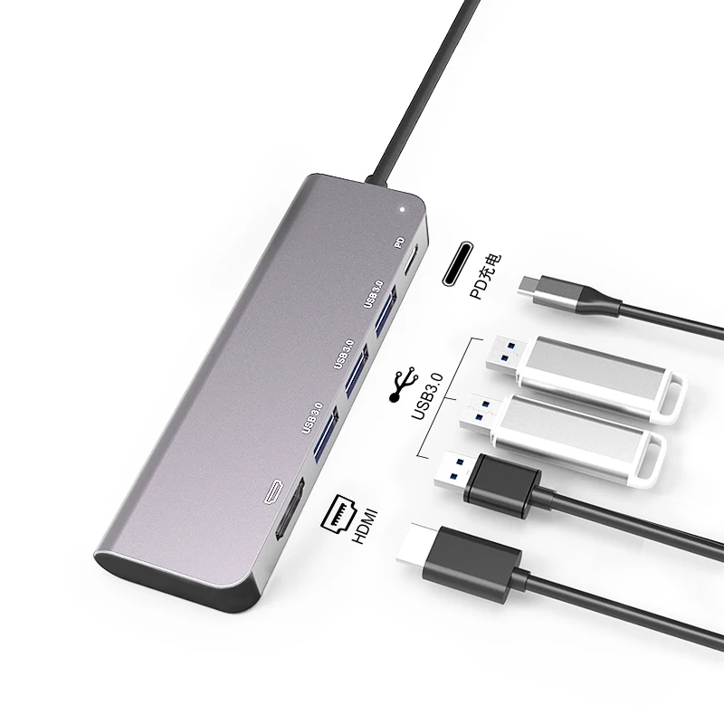
5 in 1type c usb hub usb c docking station with 3xUSB3.0+PD+HDMI type-c hub adapter for MacBook Air Pro 