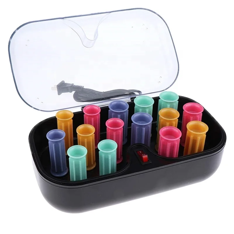 15Pcs Electric Heated Roller Ceramic Curling Roll Tube Hair Styling Tool with Black Clip 110-220V Mini Electric Hair Curler
