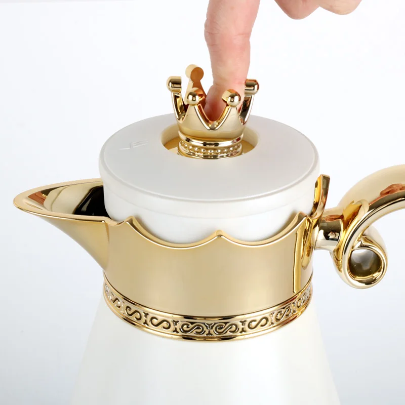 1L Abs Handle Vacuum Thermos Flask Arabic Coffee Pot Dallah Flask for Restaurant