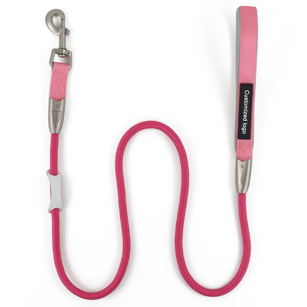 Custom Soft Handle Nylon Rope Luxury Handmade Hands Free Dog Leash Multiple Colors Leash Dog Lead Dog Rope Leash