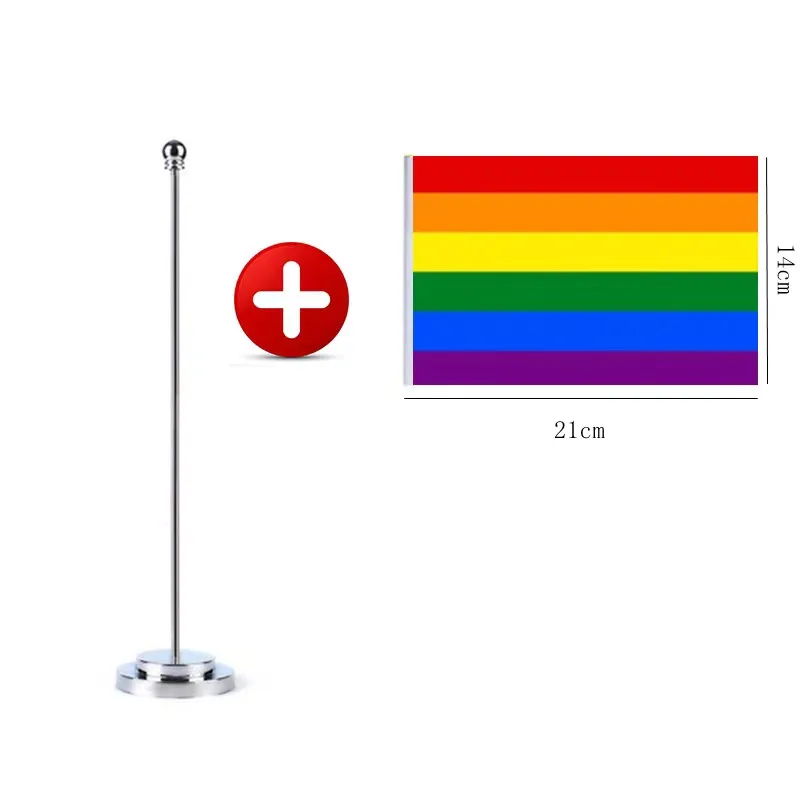 Indoor Flagpole Holder Factory Price Office Table Flag With Pole  Gold Silver Flagpole Indoor Flag pole Metal flagpole base