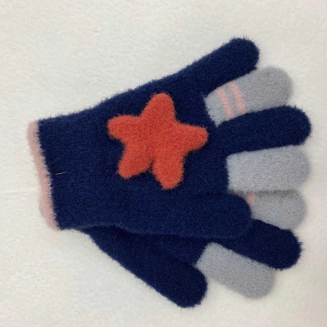 Cute mittens star shape kids gloves factory directly sale woolen boy girls winter gloves Children gloves