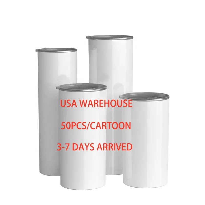 Wholesale bulk double wall insulated stainless steel sublimation skinny coffee cups wine tumblers heat press with straw