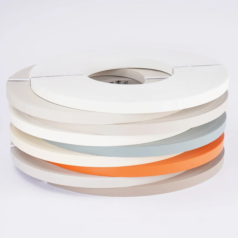 0.5mm-2mm Thickness PVC Decorative Desk Wood Furniture Skin-touch Edge Banding Tape For Cabinet